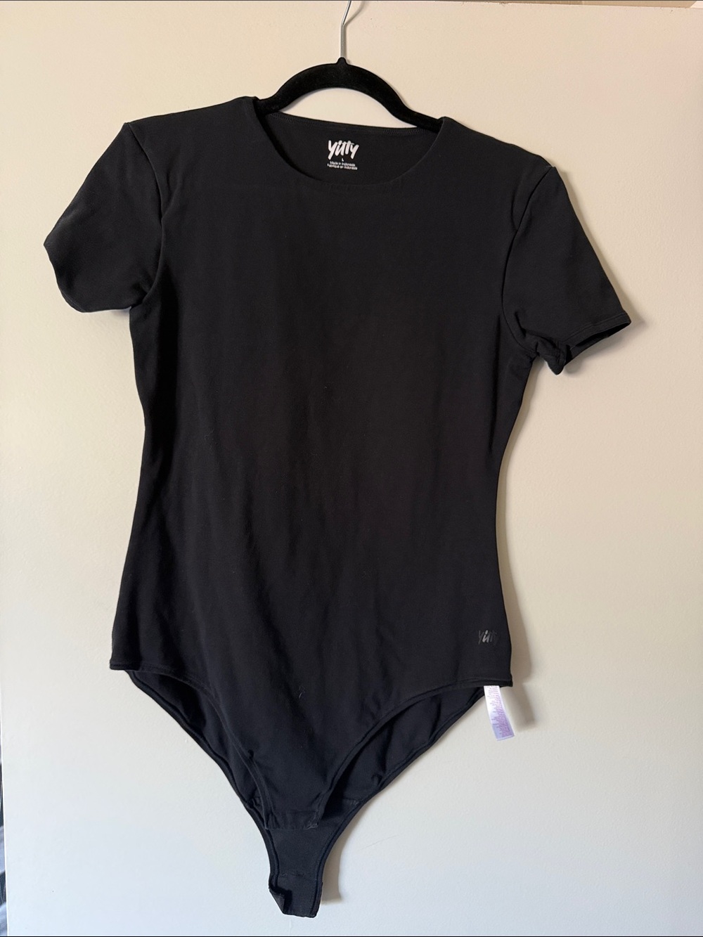 YITTY Black Crewneck Short Sleeve Shaping Bodysuit